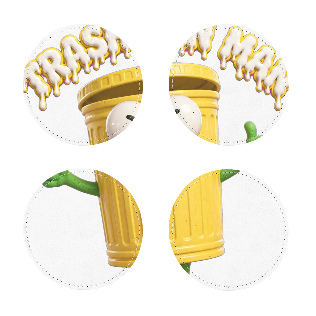 TRASH CAN MAN Sublimation Coasters Pack of Four