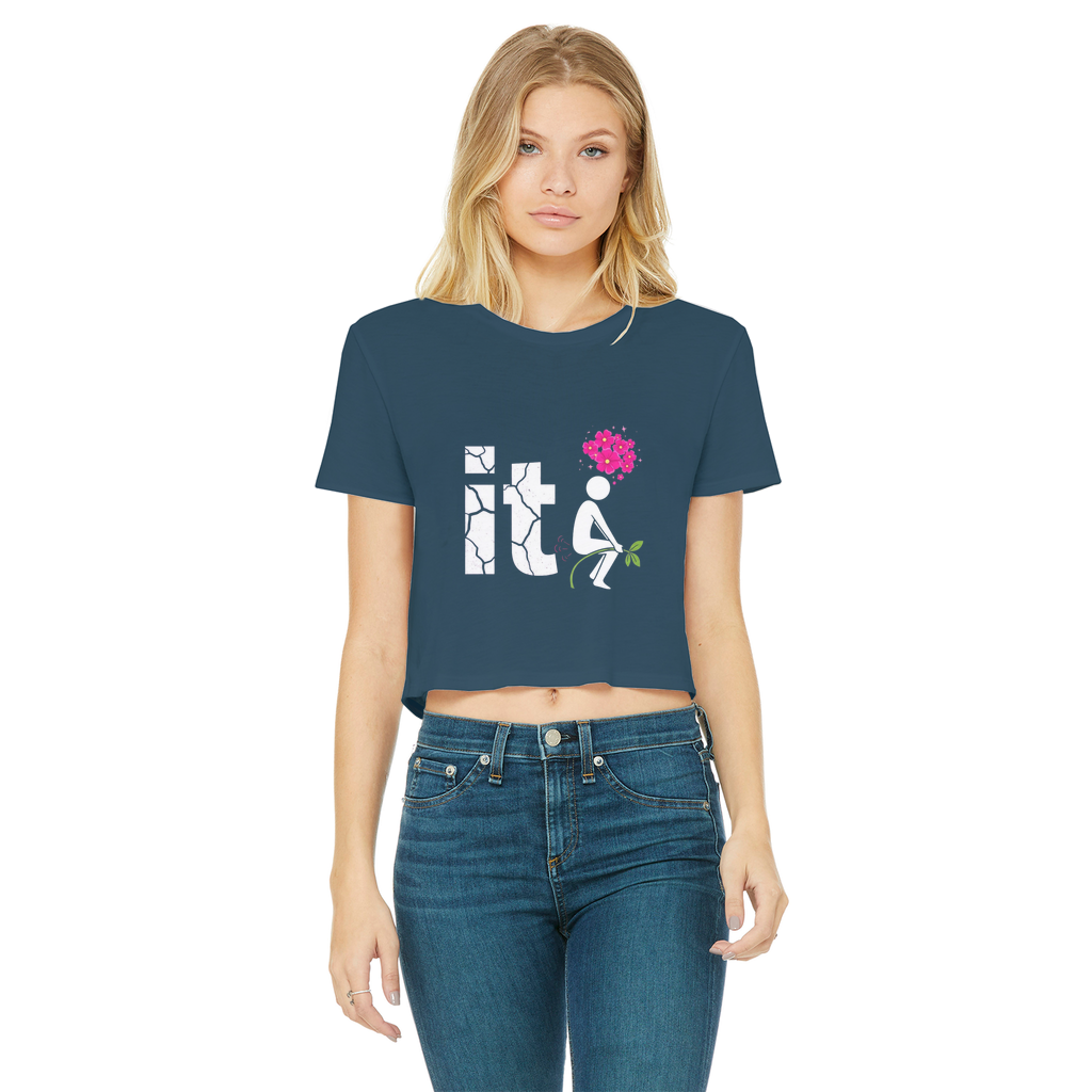 SARCASM 105 Classic Women's Cropped Raw Edge T-Shirt