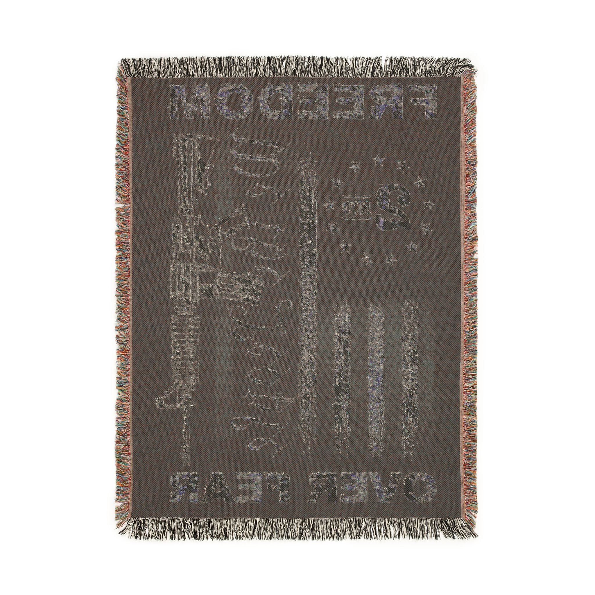 Freedom Over Fear Woven Blanket — "We The People" 2A Flag Throw