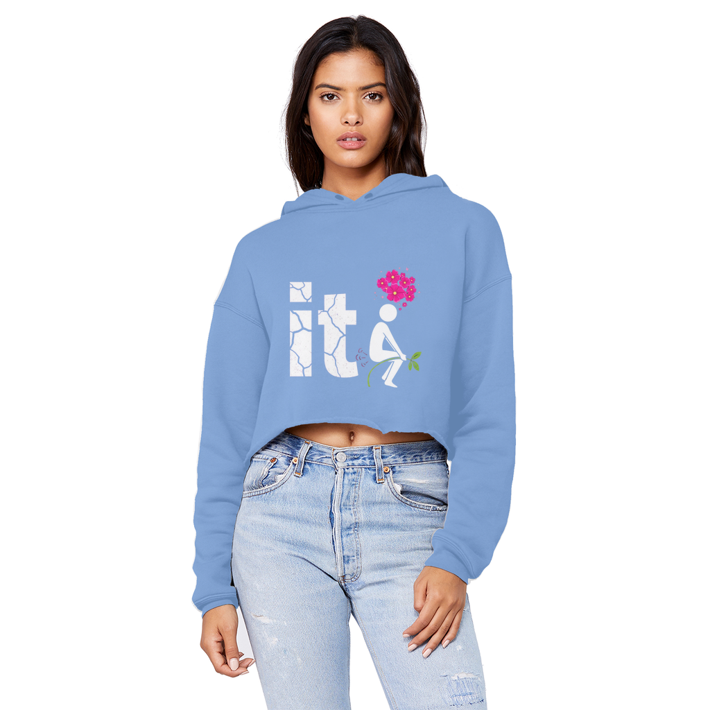 SARCASM 105 Cropped Raw Edge Boyfriend Hoodie