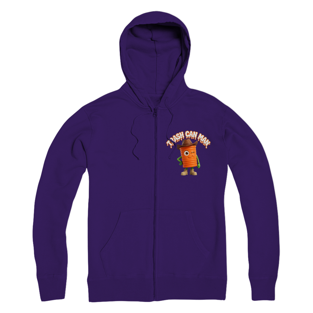 TRASH CAN MAN Premium Adult Zip Hoodie