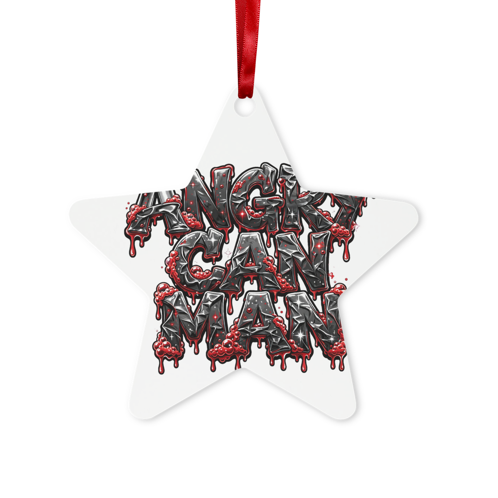 ANGRY CAN MAN 2.0 Metal Hanging Ornament