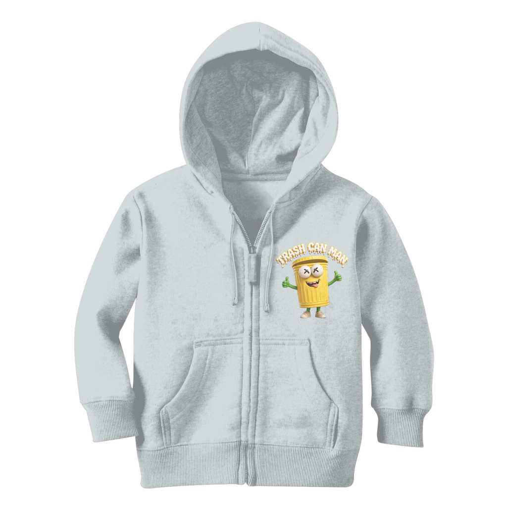 TRASH CAN MAN Classic Kids Zip Hoodie