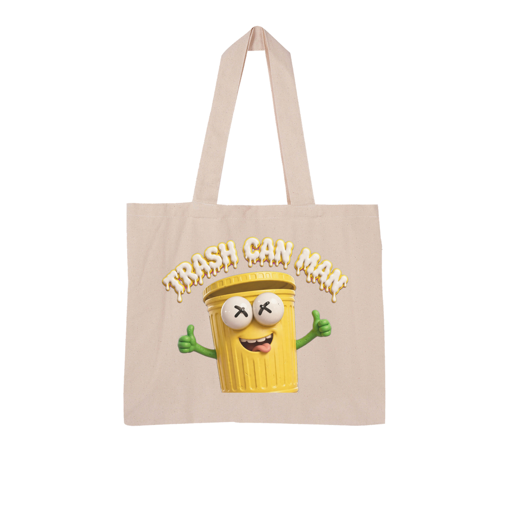 TRASH CAN MAN Large Organic Tote Bag