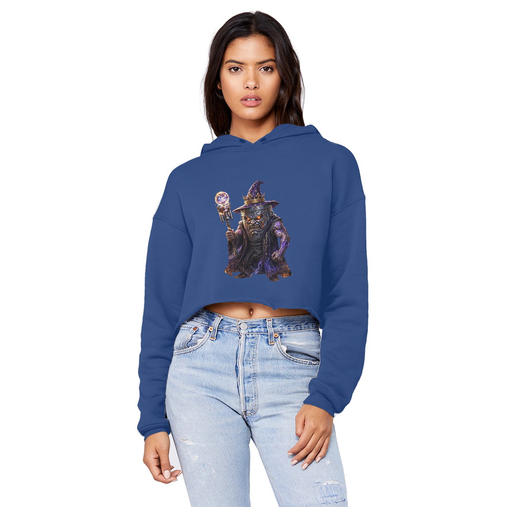angry can man Cropped Raw Edge Boyfriend Hoodie
