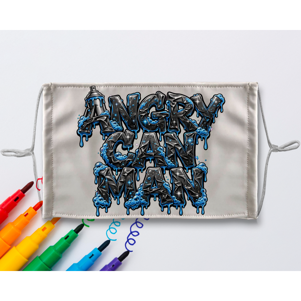 ANGRY CAN MAN 2.0 Sublimation Colouring Face Mask