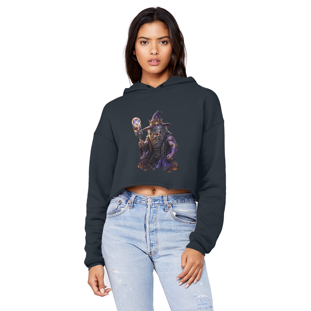 angry can man Cropped Raw Edge Boyfriend Hoodie