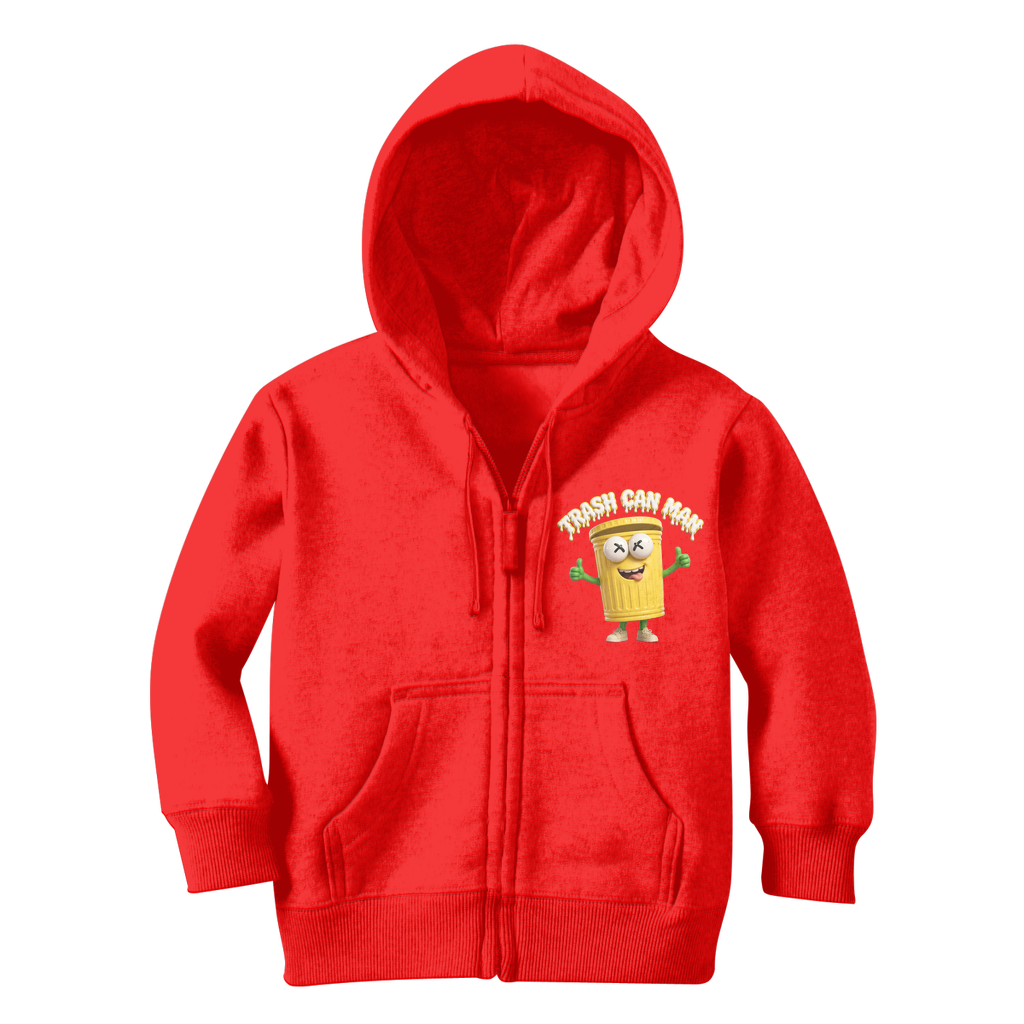 TRASH CAN MAN Classic Kids Zip Hoodie