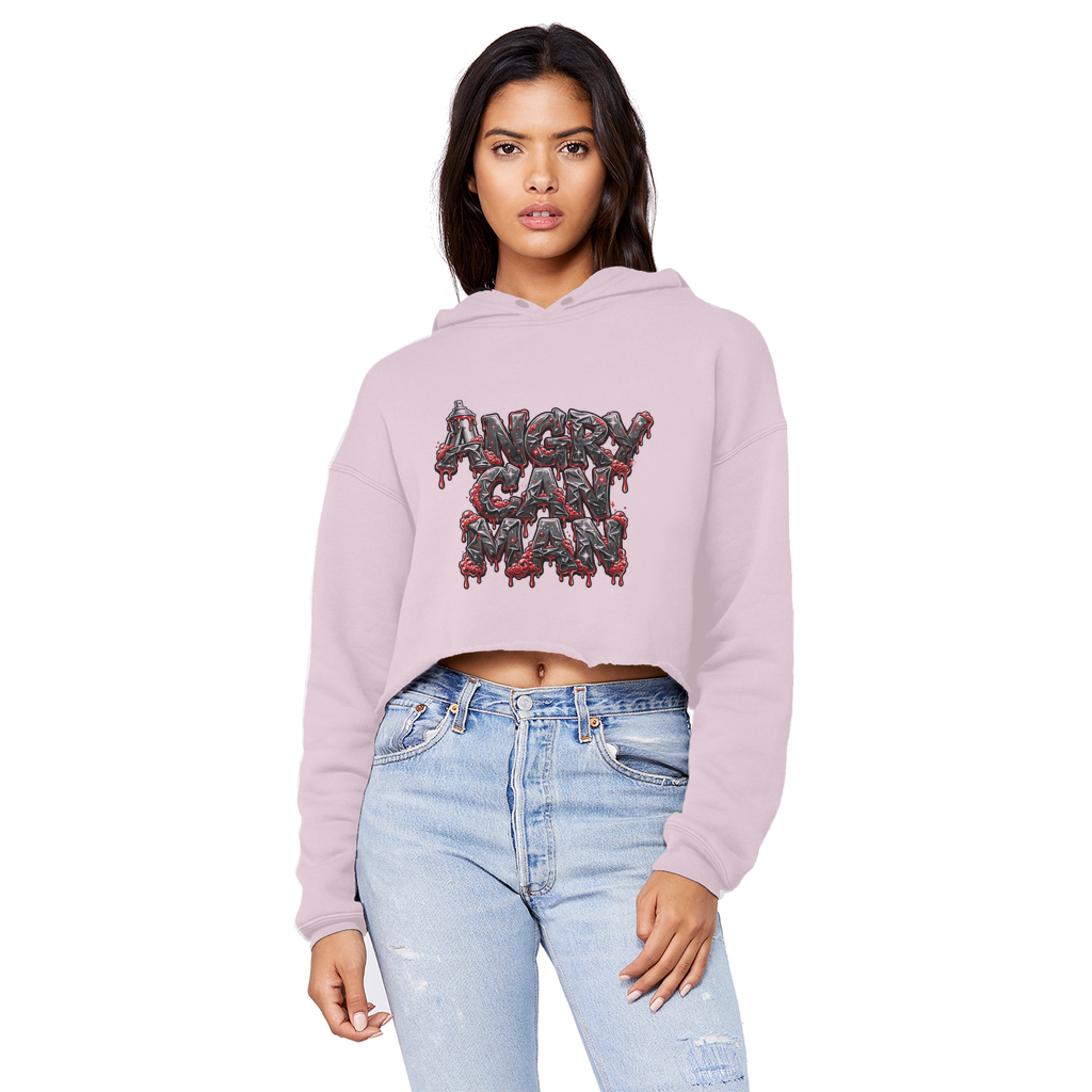ANGRY CAN MAN 2.0 Cropped Raw Edge Boyfriend Hoodie