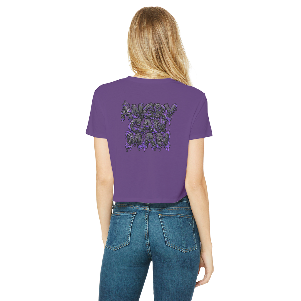 ANGRY CAN MAN 3.0 Classic Women's Cropped Raw Edge T-Shirt