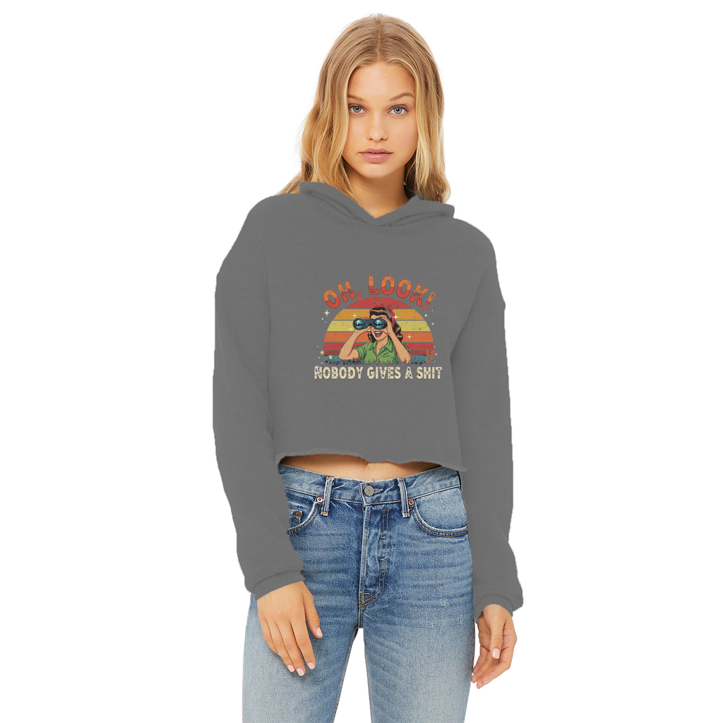 SARCASM 105 Ladies Cropped Raw Edge Hoodie