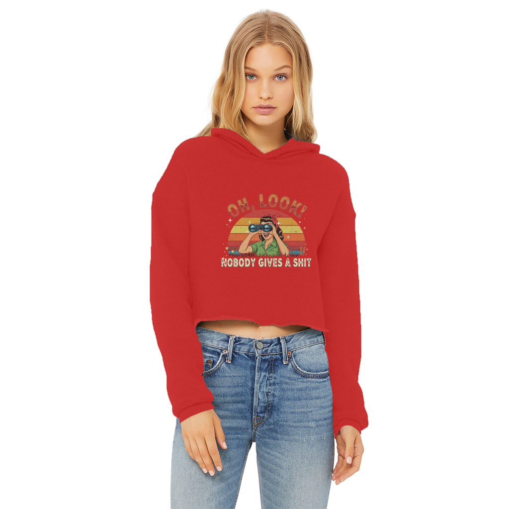 SARCASM 105 Ladies Cropped Raw Edge Hoodie