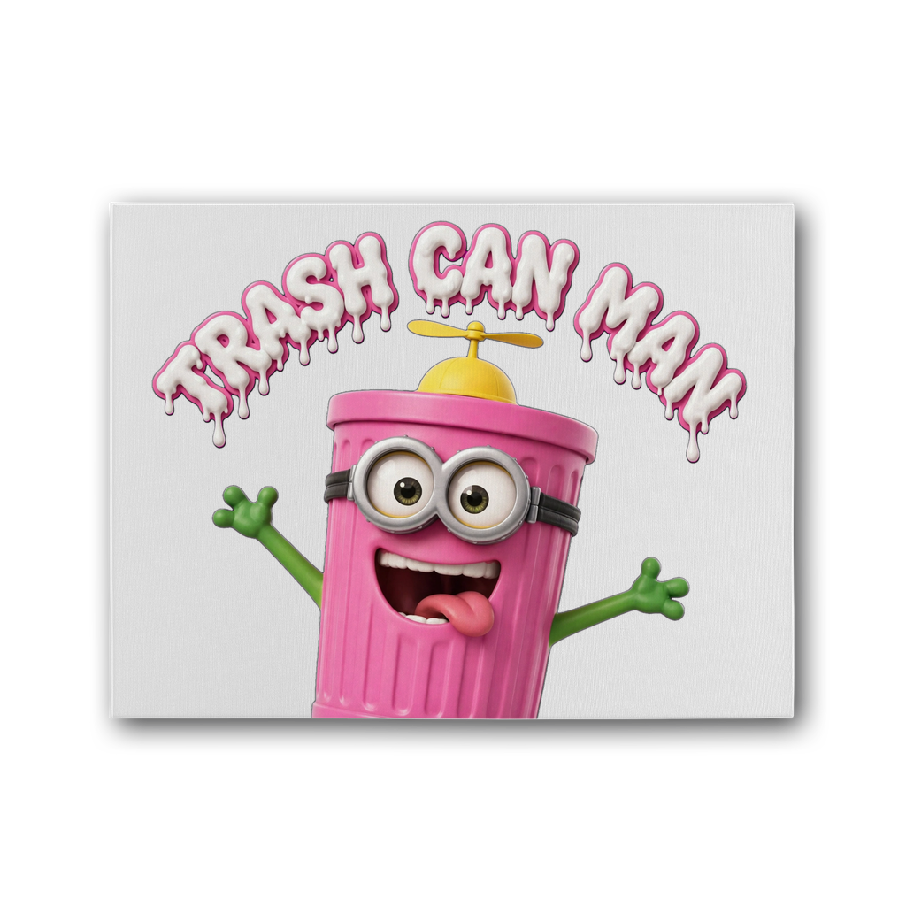 TRASH CAN MAN Premium Stretched Canvas