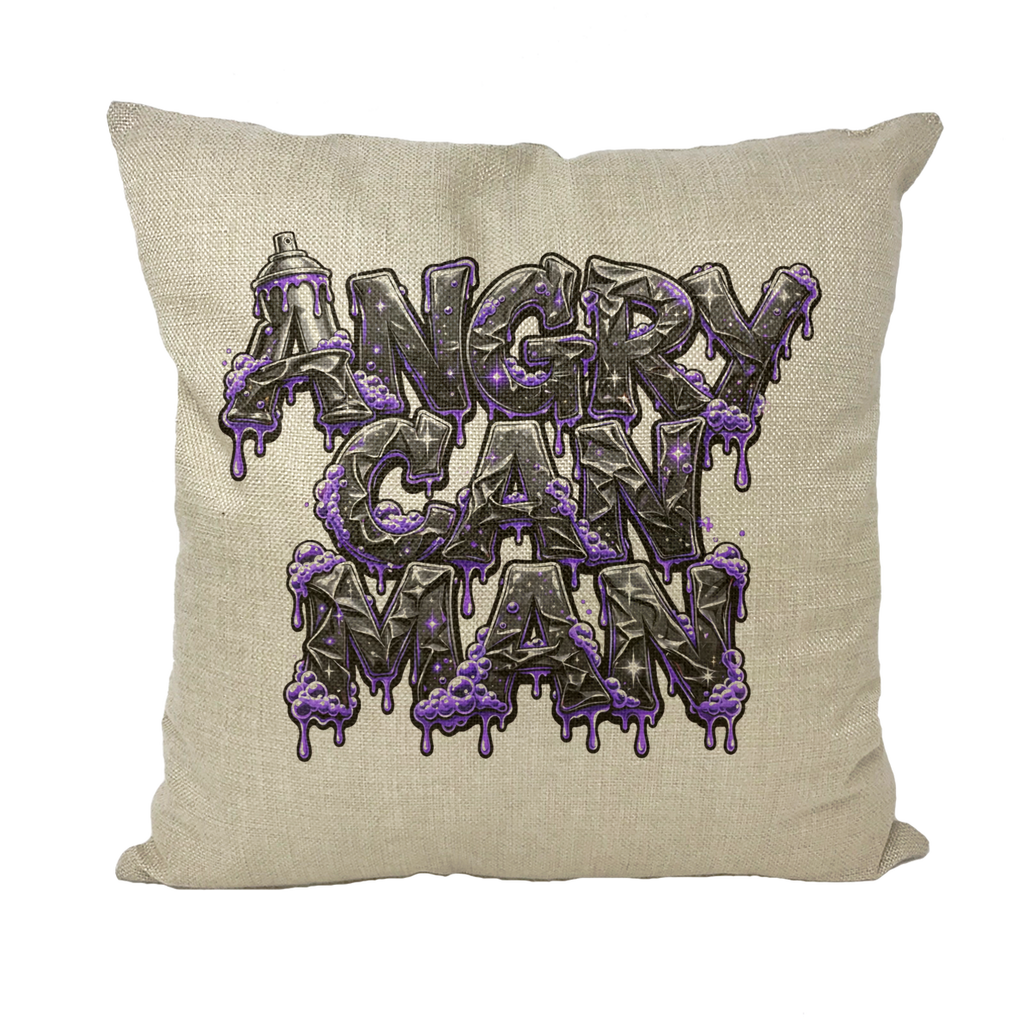 ANGRY CAN MAN 3.0 Throw Pillows