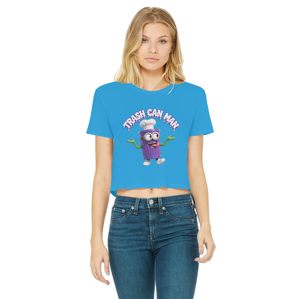 TRASH CAN MAN Classic Women's Cropped Raw Edge T-Shirt
