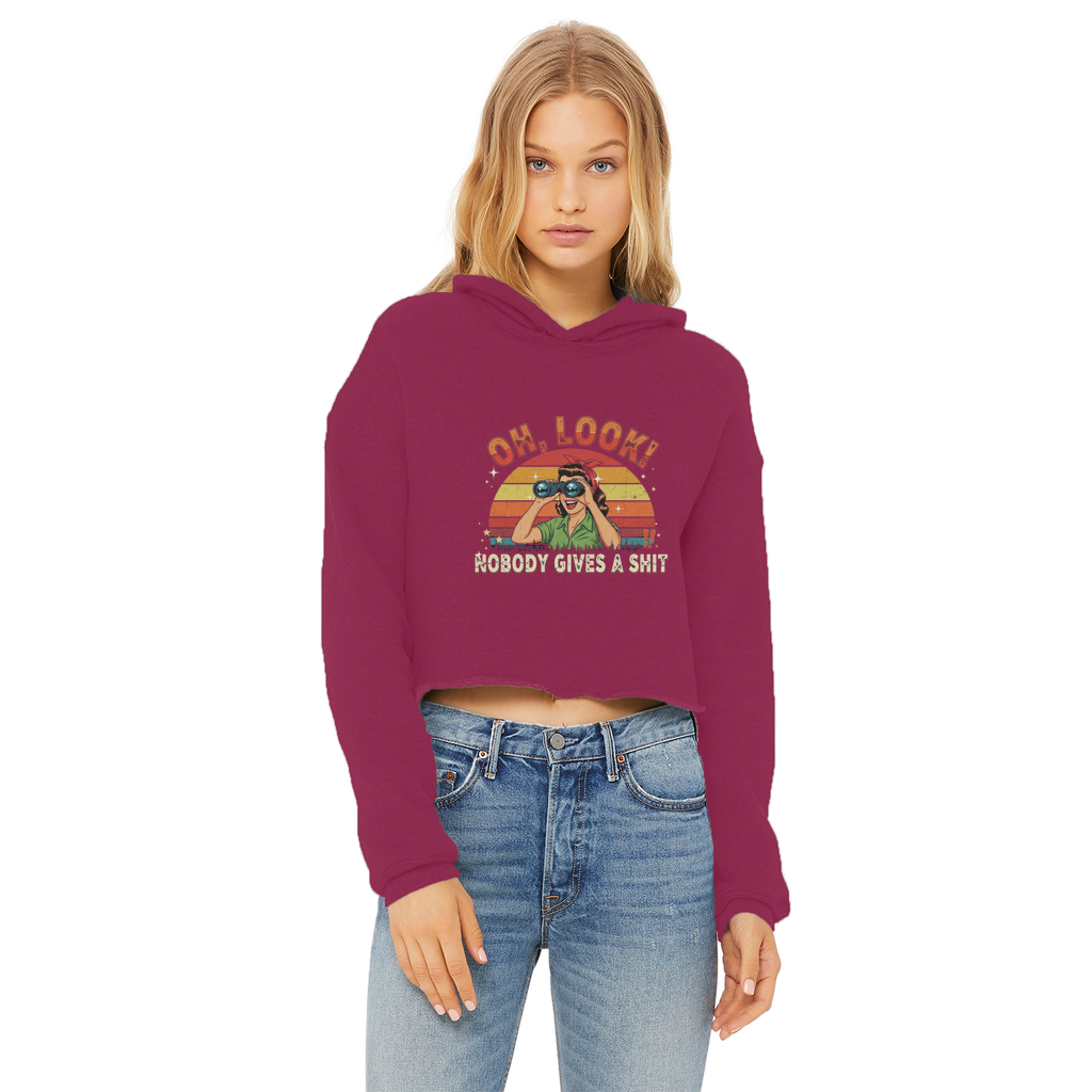 SARCASM 105 Ladies Cropped Raw Edge Hoodie