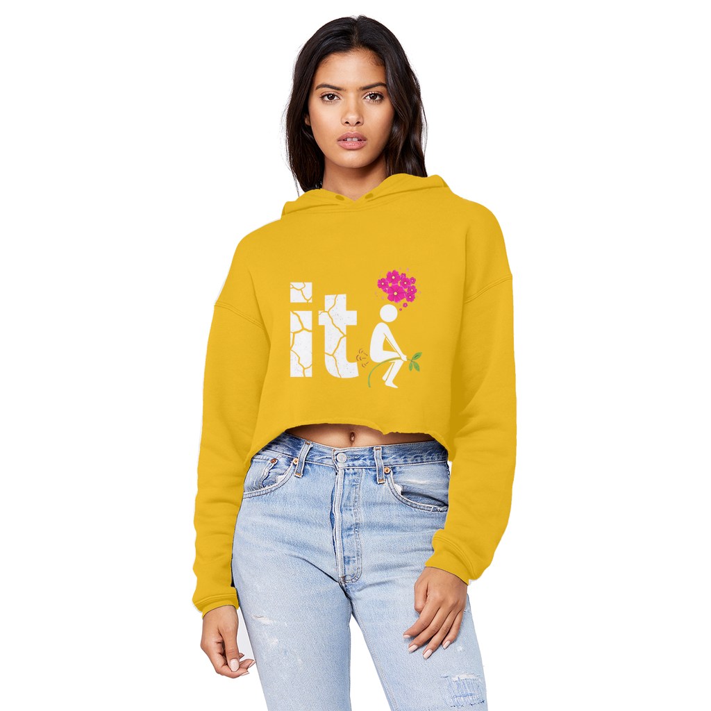 SARCASM 105 Cropped Raw Edge Boyfriend Hoodie