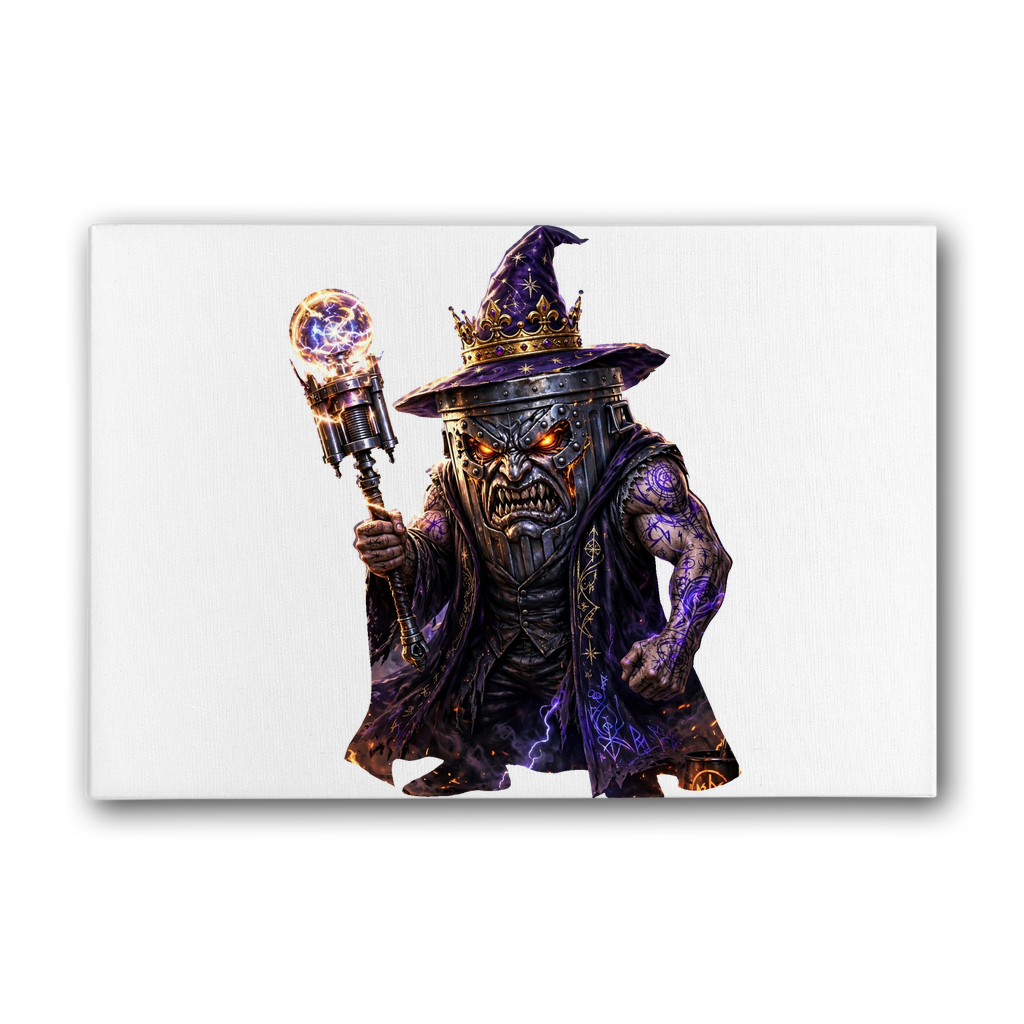 angry can man Premium Stretched Canvas