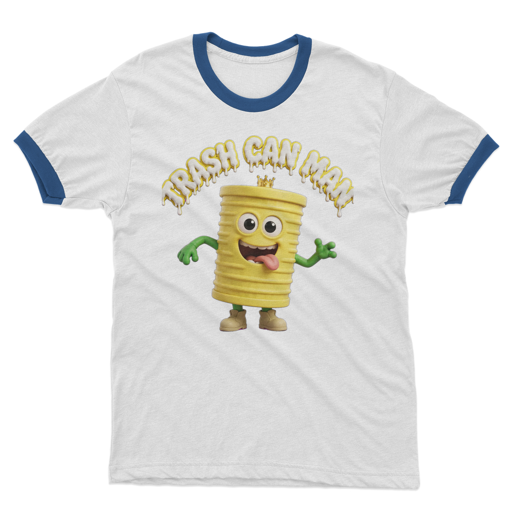 TRASH CAN MAN Adult Ringer T-Shirt