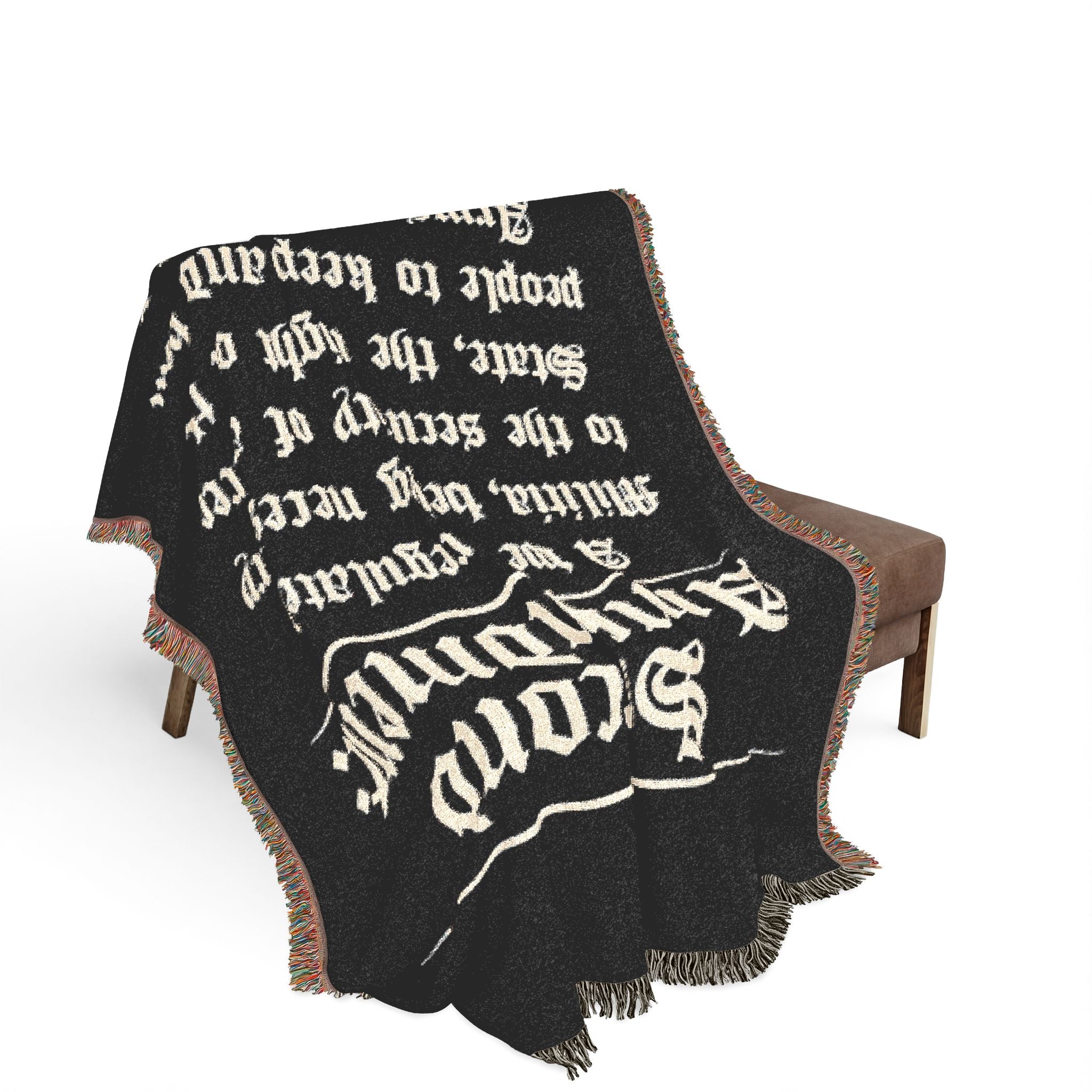 Second Amendment Woven Blanket — Rustic Constitution Quote Throw