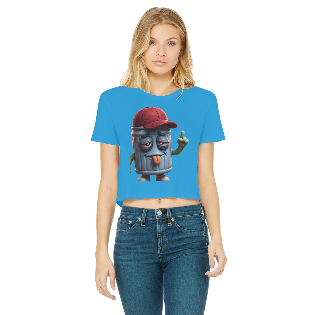 ANGRY CAN MAN 3.0 Classic Women's Cropped Raw Edge T-Shirt