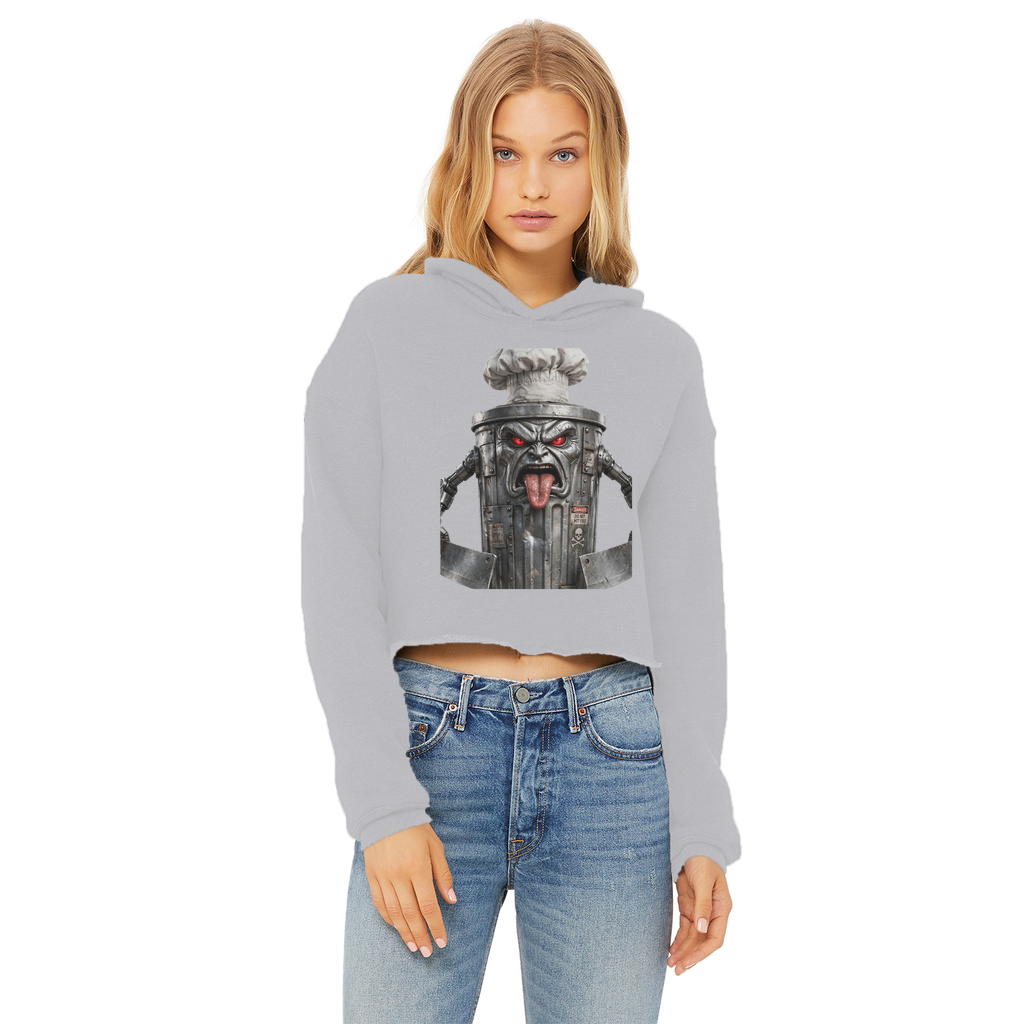 ANGRY CAN MAN 3.0 Ladies Cropped Raw Edge Hoodie
