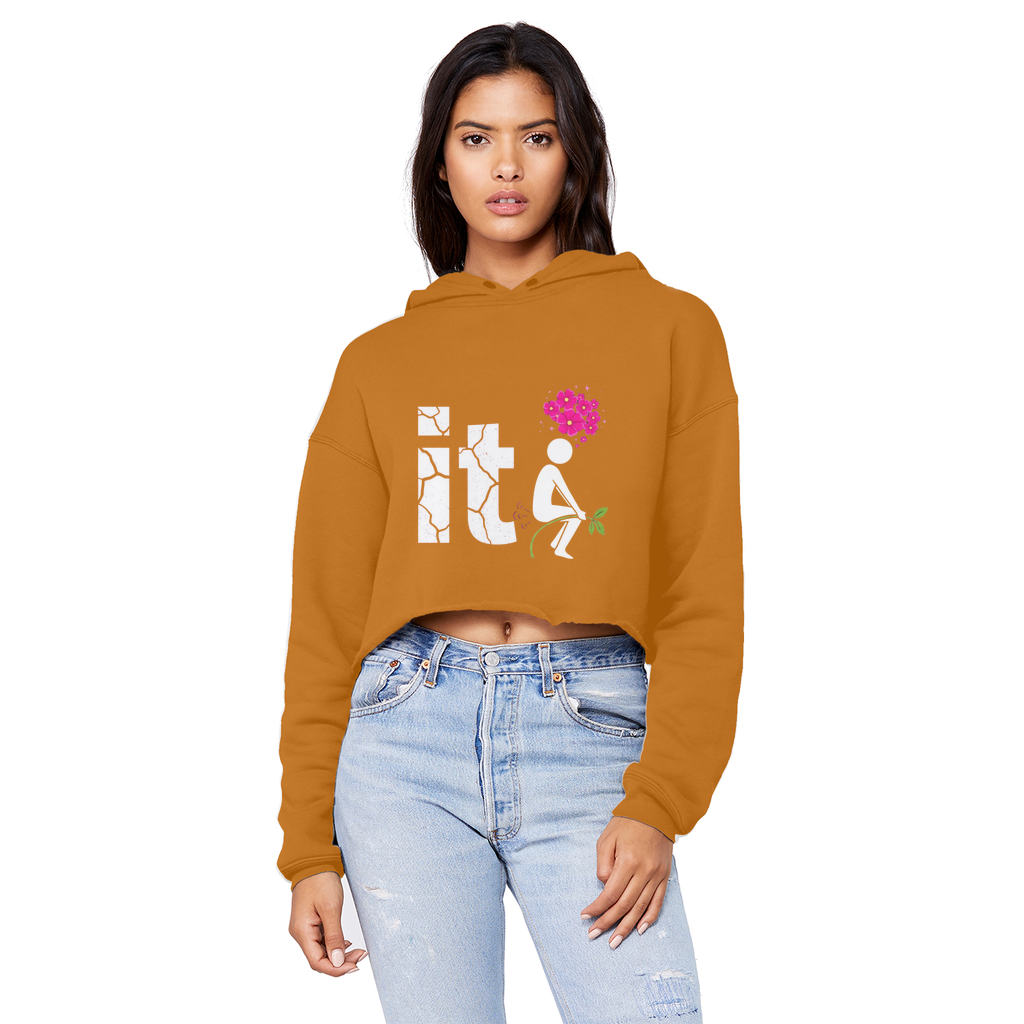 SARCASM 105 Cropped Raw Edge Boyfriend Hoodie