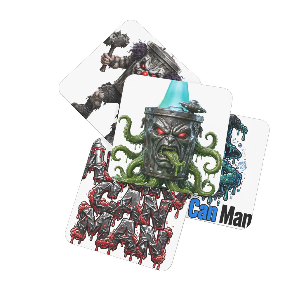 ANGRY CAN MAN 2.0 Hardboard Coaster Set of 4
