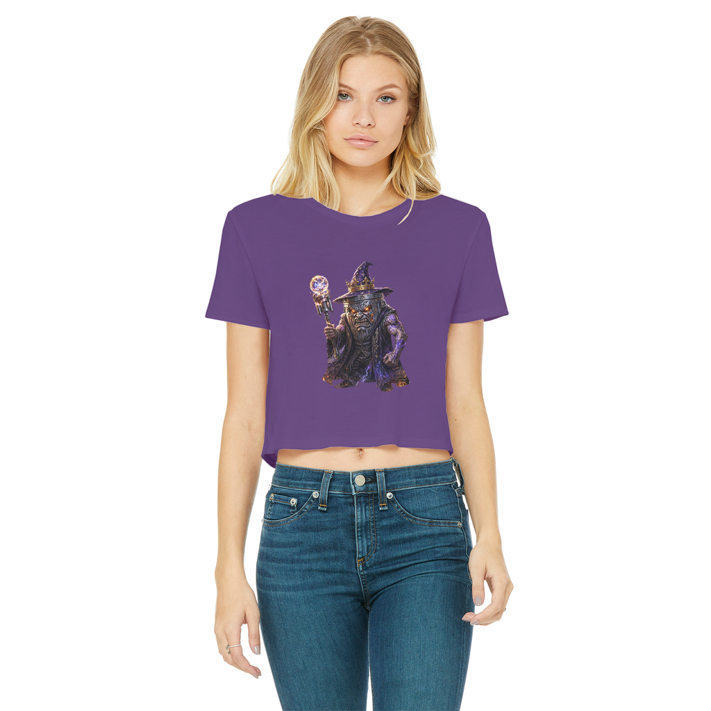 angry can man Classic Women's Cropped Raw Edge T-Shirt