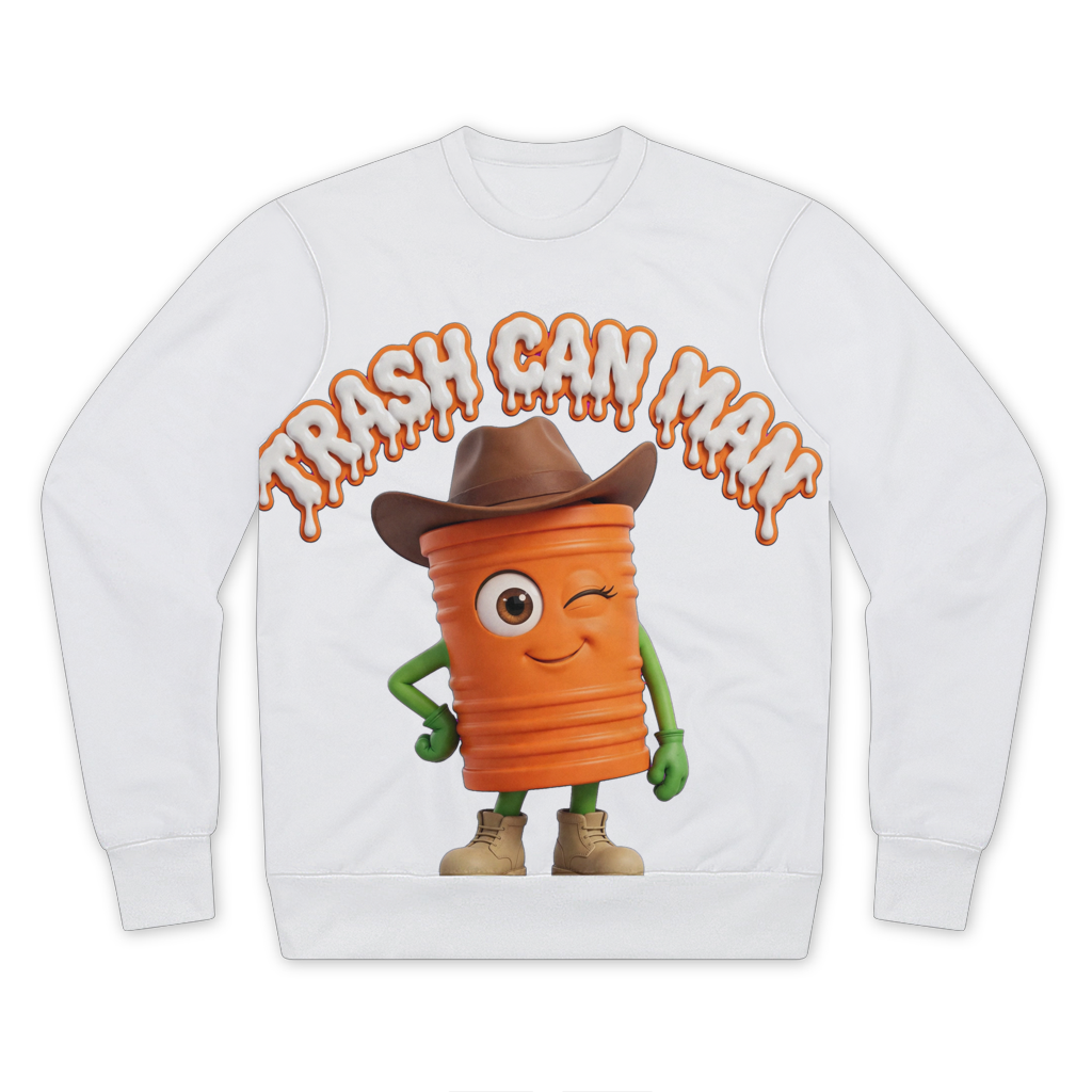 TRASH CAN MAN Performance Cut and Sew Sublimation Unisex Sweatshirt