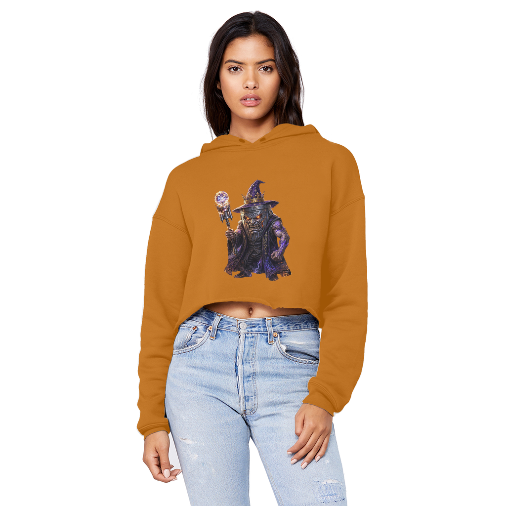angry can man Cropped Raw Edge Boyfriend Hoodie