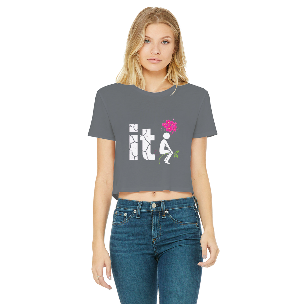 SARCASM 105 Classic Women's Cropped Raw Edge T-Shirt