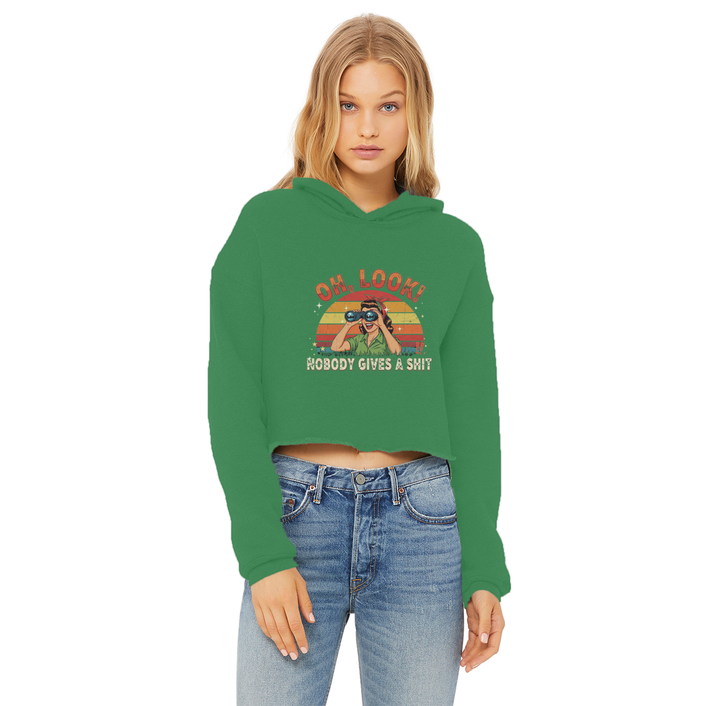 SARCASM 105 Ladies Cropped Raw Edge Hoodie