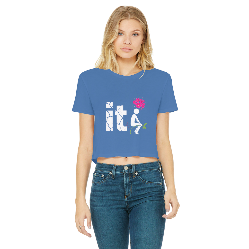 SARCASM 105 Classic Women's Cropped Raw Edge T-Shirt