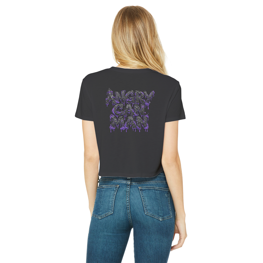 ANGRY CAN MAN 3.0 Classic Women's Cropped Raw Edge T-Shirt