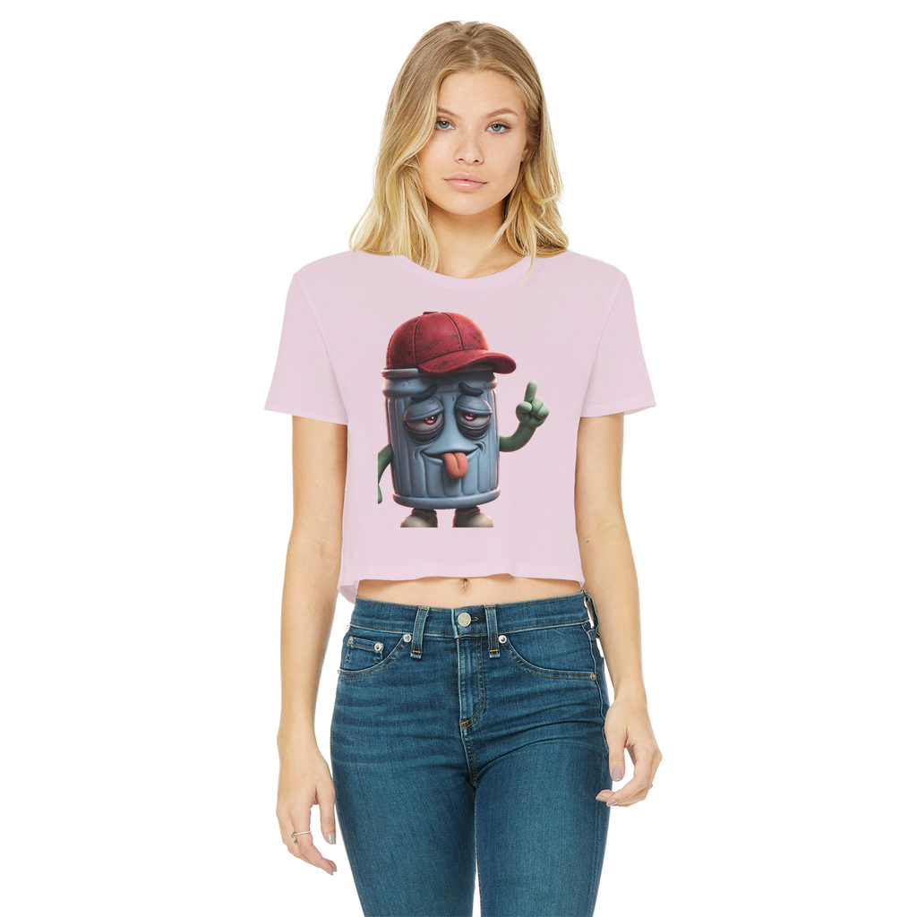ANGRY CAN MAN 3.0 Classic Women's Cropped Raw Edge T-Shirt