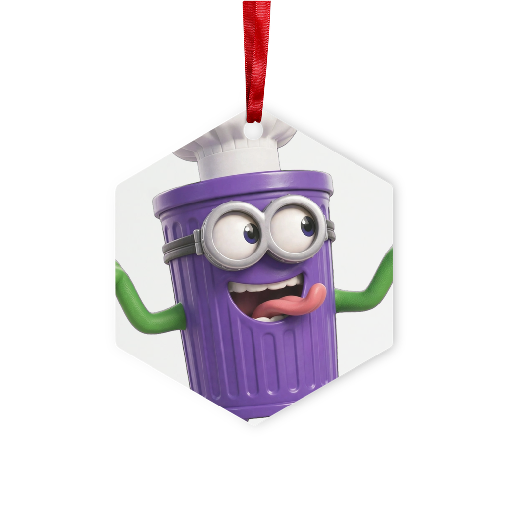 TRASH CAN MAN Metal Hanging Ornament