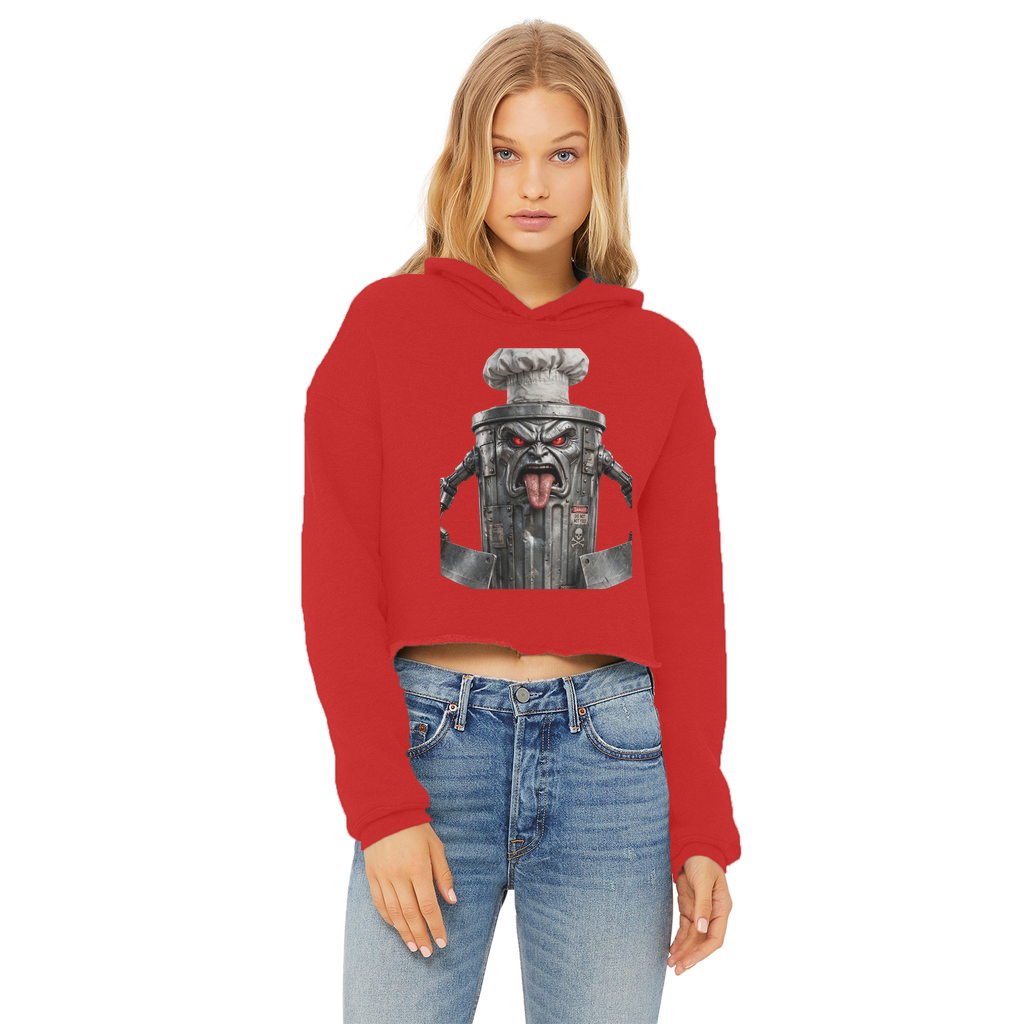ANGRY CAN MAN 3.0 Ladies Cropped Raw Edge Hoodie