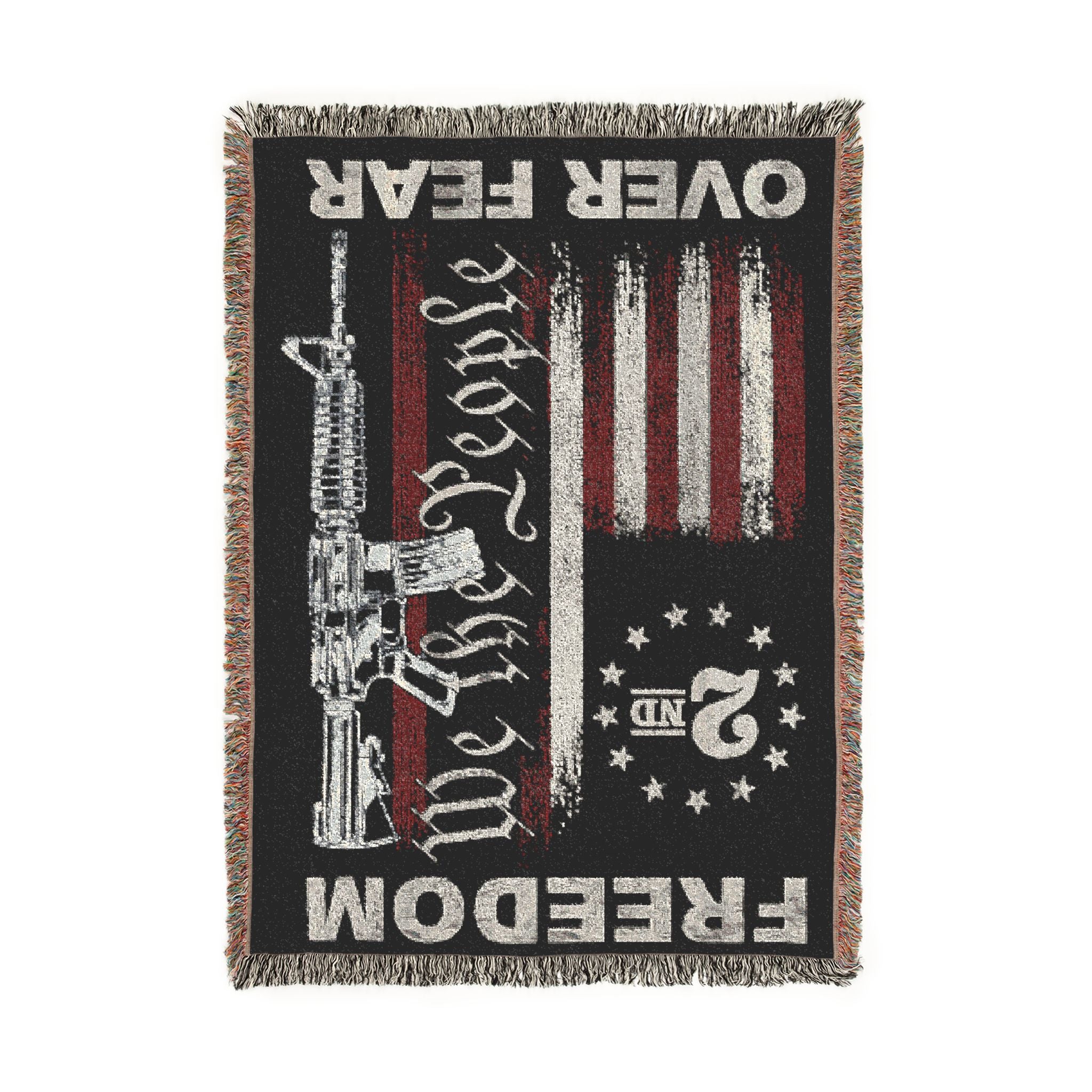 Freedom Over Fear Woven Blanket — "We The People" 2A Flag Throw