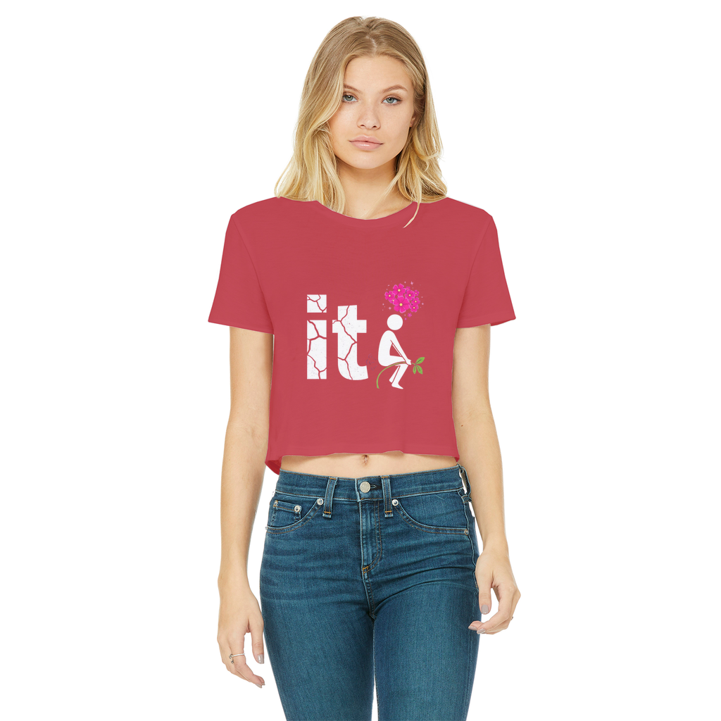 SARCASM 105 Classic Women's Cropped Raw Edge T-Shirt