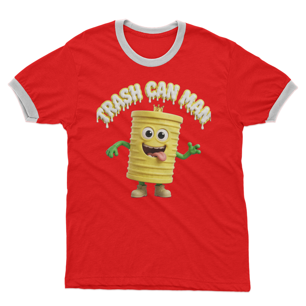 TRASH CAN MAN Adult Ringer T-Shirt