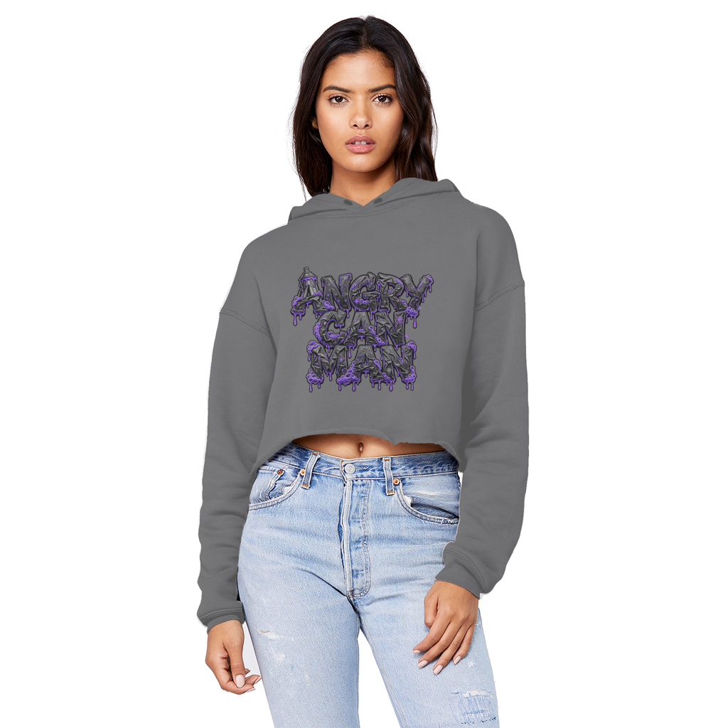 ANGRY CAN MAN 3.0 Cropped Raw Edge Boyfriend Hoodie