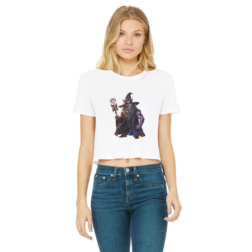 angry can man Classic Women's Cropped Raw Edge T-Shirt