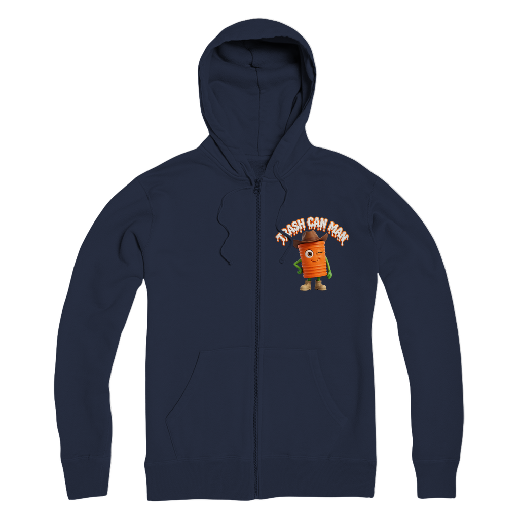 TRASH CAN MAN Premium Adult Zip Hoodie