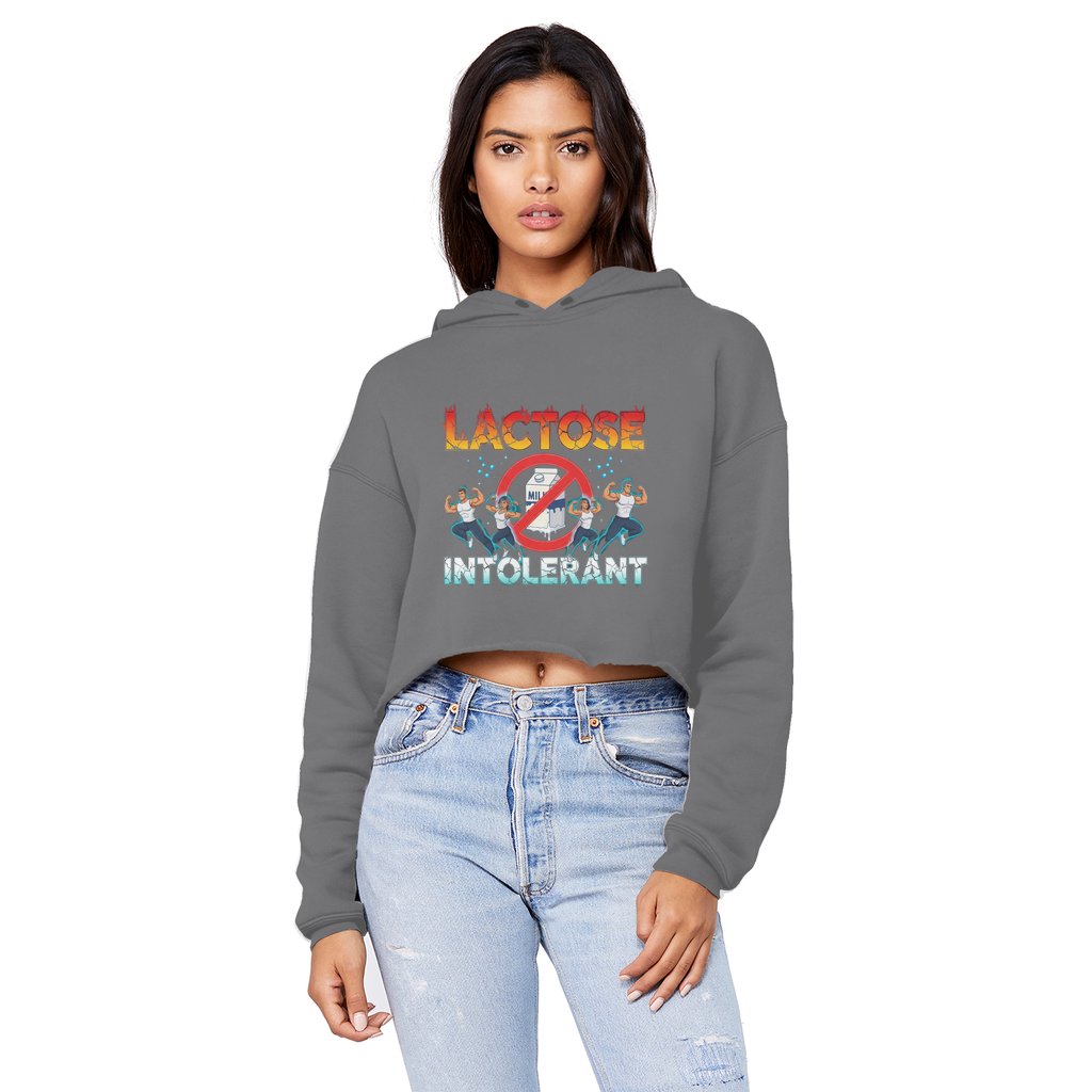 AOB Cropped Raw Edge Boyfriend Hoodie