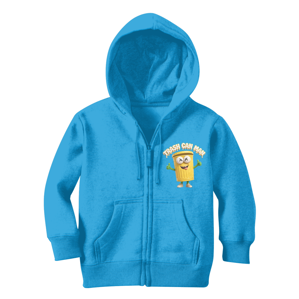 TRASH CAN MAN Classic Kids Zip Hoodie
