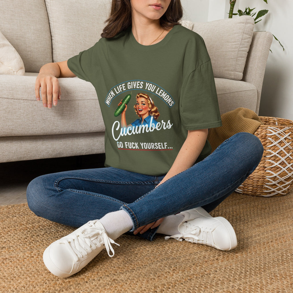 T-Shirt — "When Life Gives You Lemons... Cucumbers" Vintage Retro Graphic Tee