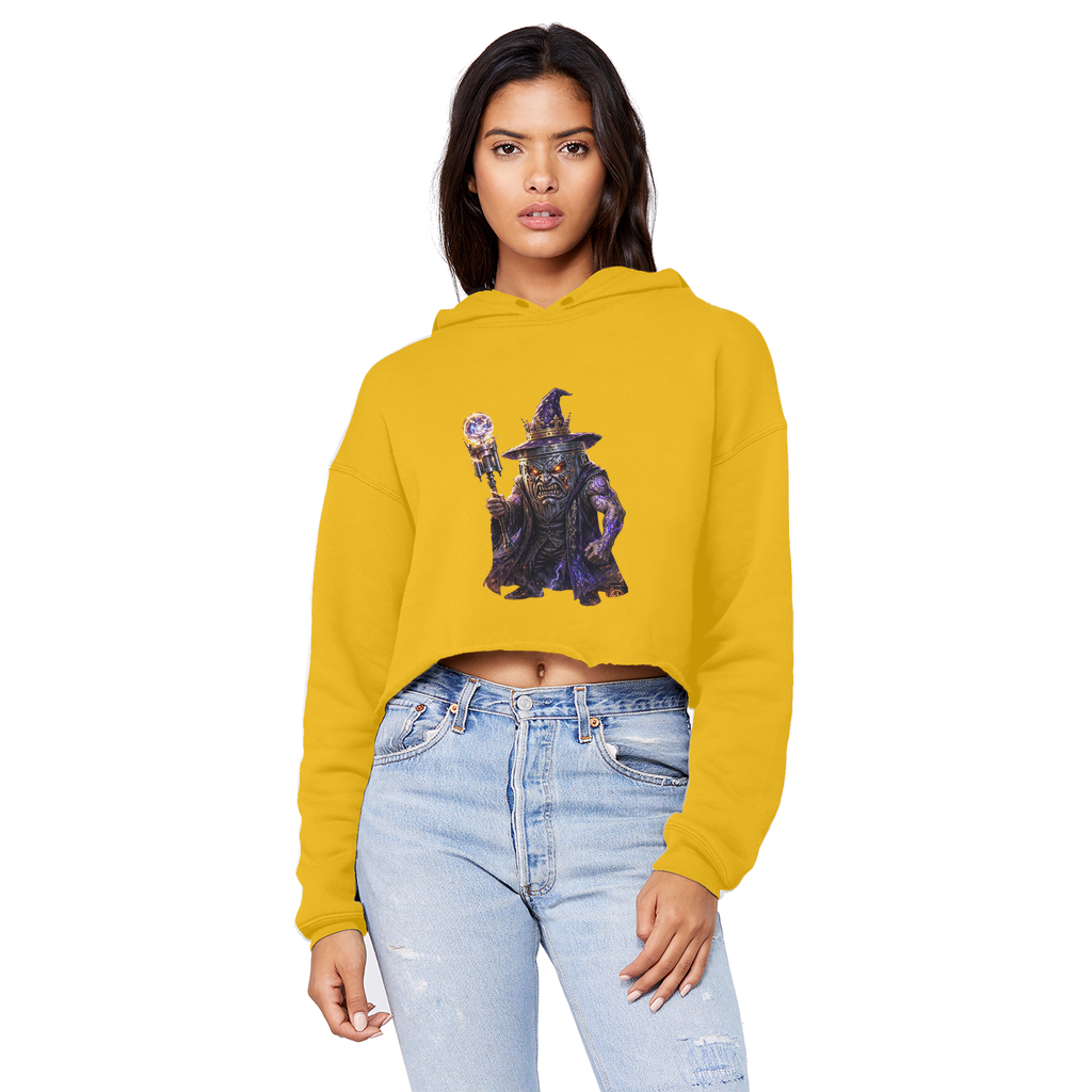 angry can man Cropped Raw Edge Boyfriend Hoodie