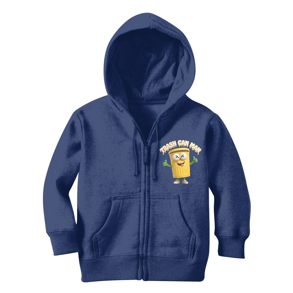 TRASH CAN MAN Classic Kids Zip Hoodie