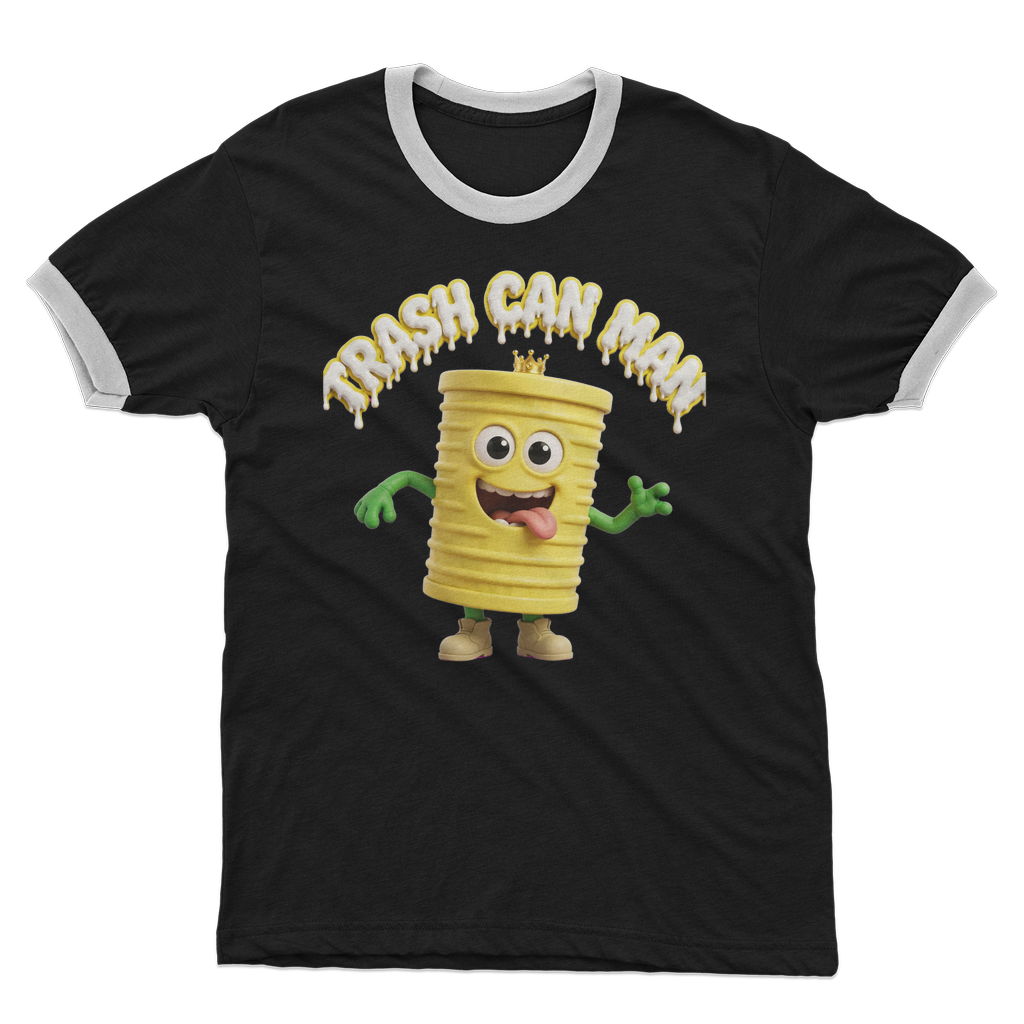 TRASH CAN MAN Adult Ringer T-Shirt